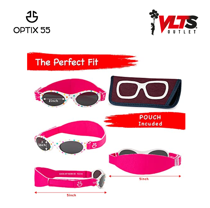 Lentes de sol para bebe con correa 1 mes- 3 años