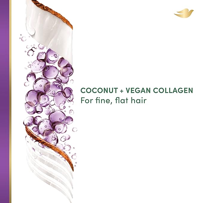 Dove RE+AL Acondicionador Bio-Mimetic Care, sin silicona con coco + colágeno vegano