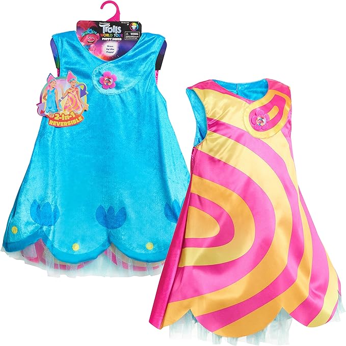 Vestido doble vista TROLLS DREAMWORKS  Talla 4-6 (Paquete de 5 pzas.)