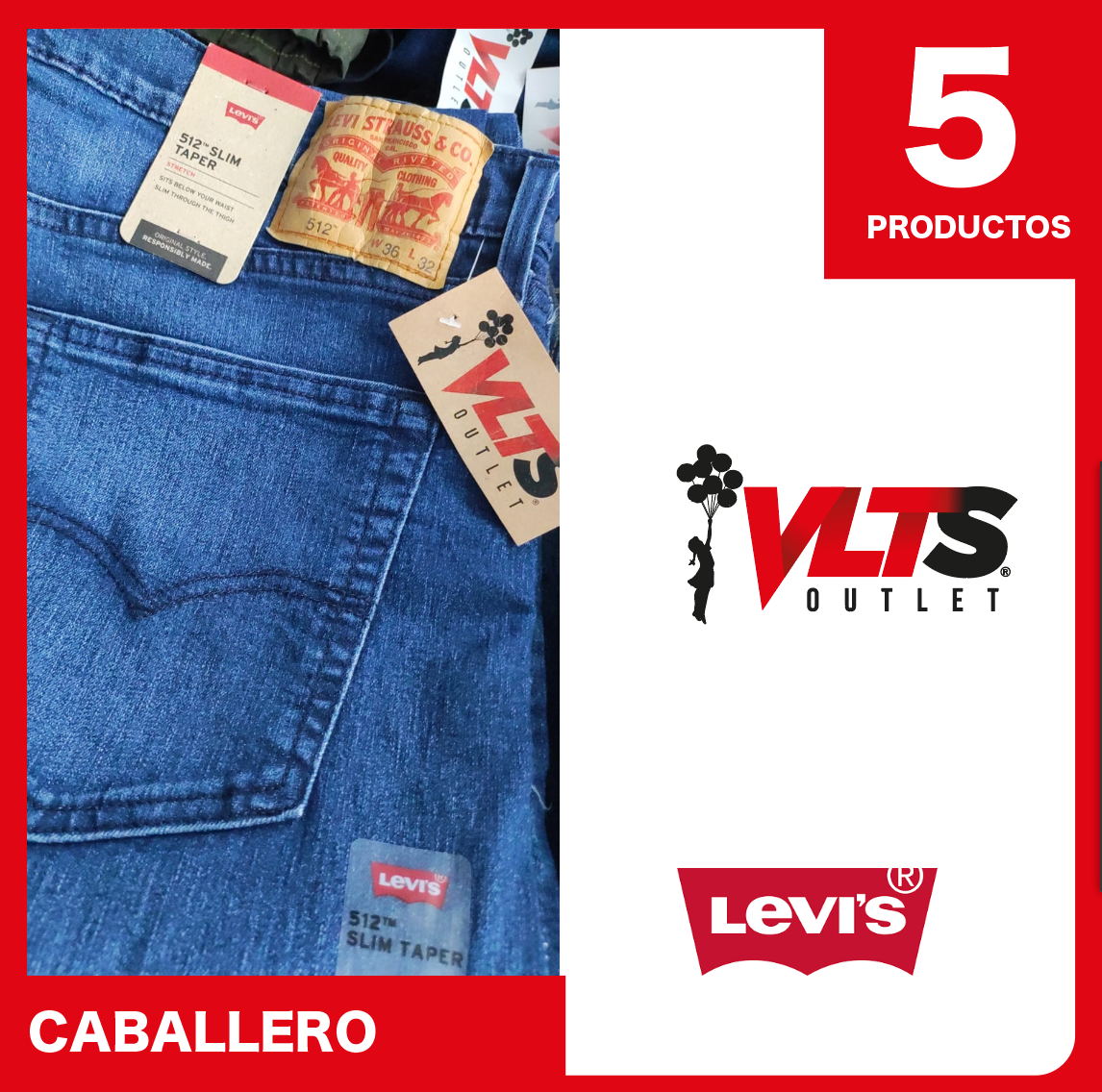 Pantalon Mezclilla Levi´s - 5 unidades