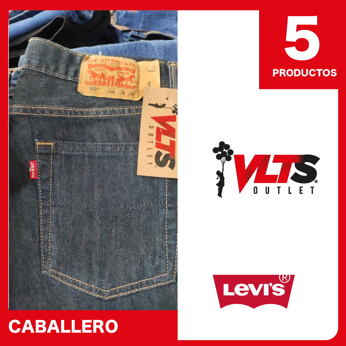 Pantalon Mezclilla Levi´s - 5 unidades