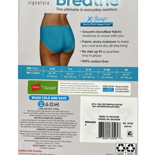 Ropa Interior Hanes Microfiber Paqute c/6pzas